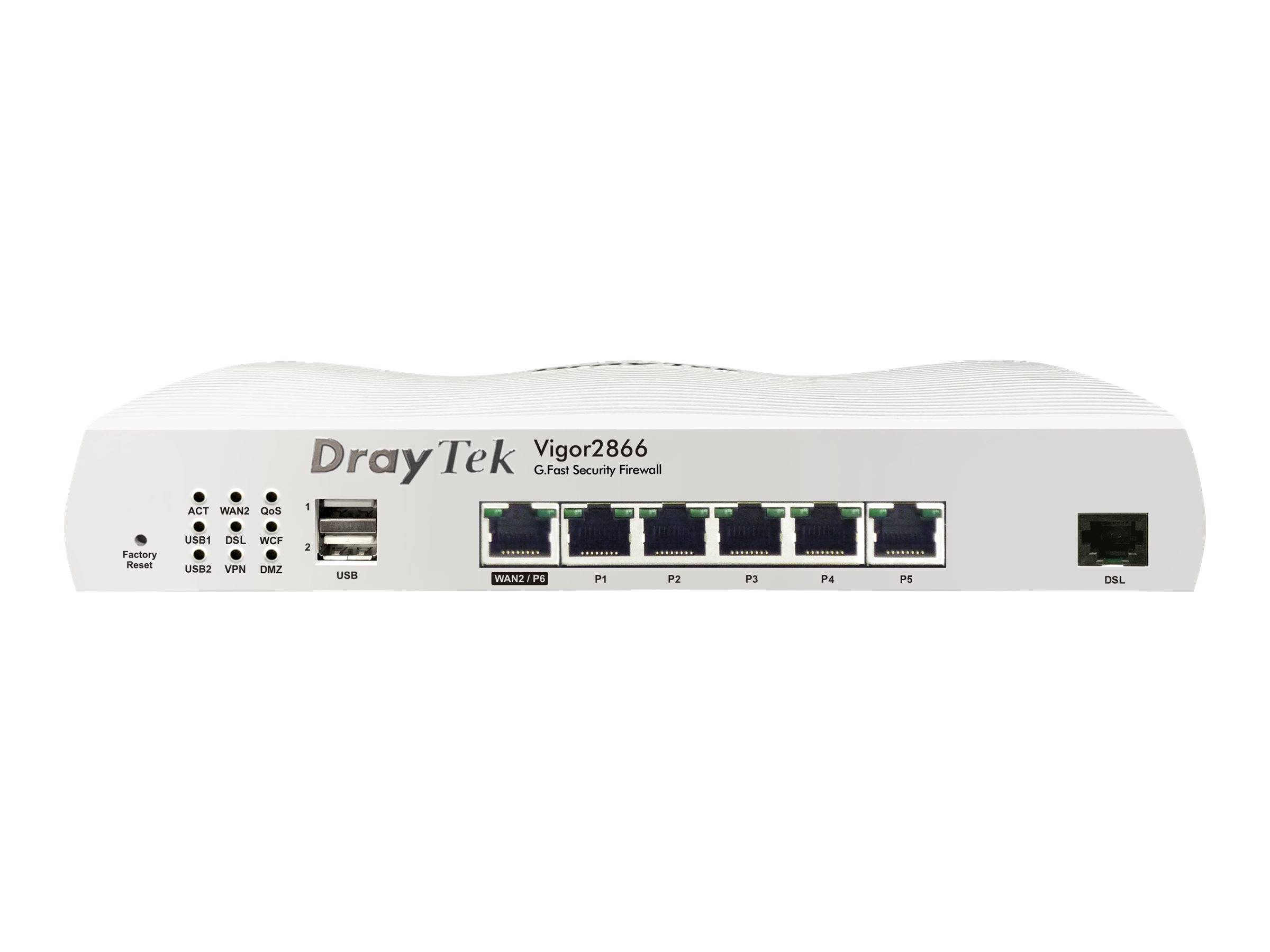 Draytek Vigor 2866 - Router - DSL-Modem - 5-Port-Switch - GigE - WAN-Ports: 2 - wandmontierbar (V2866-DE-AT-CH)-2