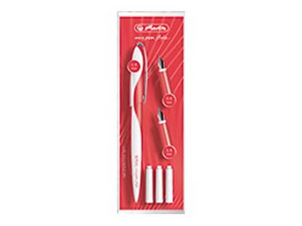 herlitz Kalligraphie-Set my.pen Nicewriter "Glowing Red" Farbe: weiß/rot, aus Kunststoff, für Links- und Rechtshänder -