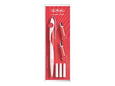 herlitz Kalligraphie-Set my.pen Nicewriter "Glowing Red" Farbe: weiß/rot, aus Kunststoff, für Links- und Rechtshänder --0