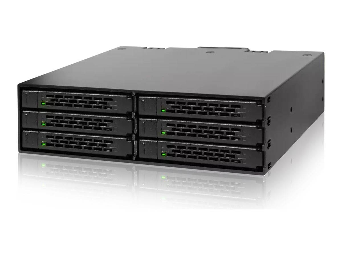 IcyDock ToughArmor ToughArmor MB996SP-6SB - Rugged Full Metal 6 Bay 2.5" SATA HDD & SSD Backplane Cage for External 5.25-0