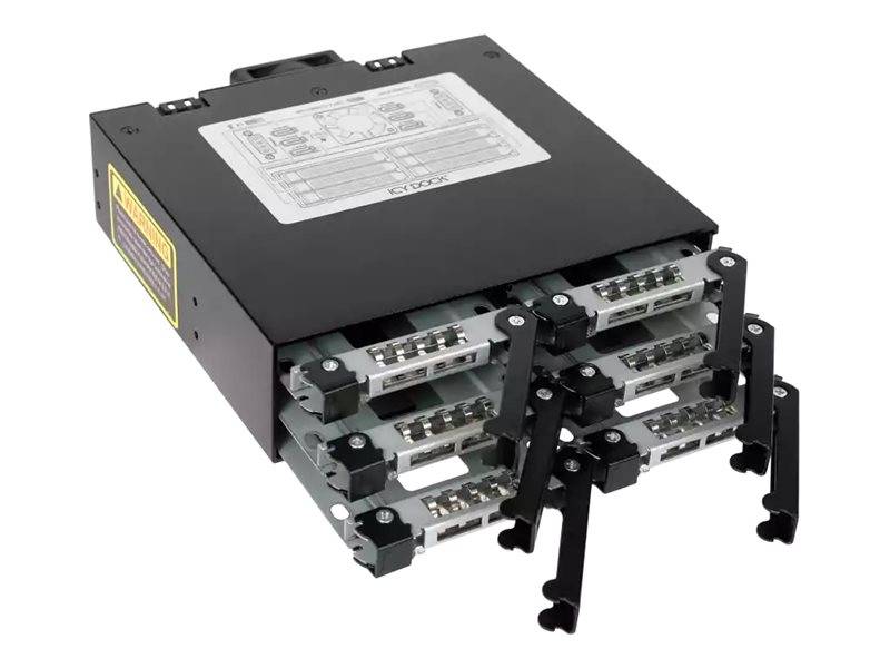 IcyDock ToughArmor ToughArmor MB996SP-6SB - Rugged Full Metal 6 Bay 2.5" SATA HDD & SSD Backplane Cage for External 5.25-7