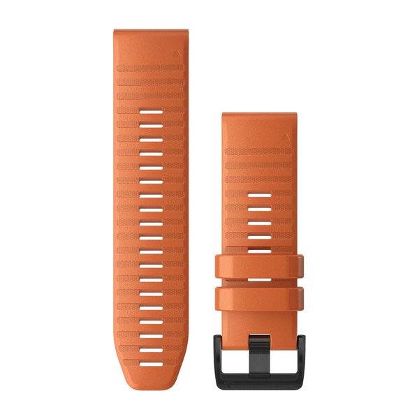 Garmin QuickFit 26 Band Silicone (Acc,fenix 6X 26mm QuickFit - Ember Orange Silicone Band - QuickFit 26, Watch strap, Si-6