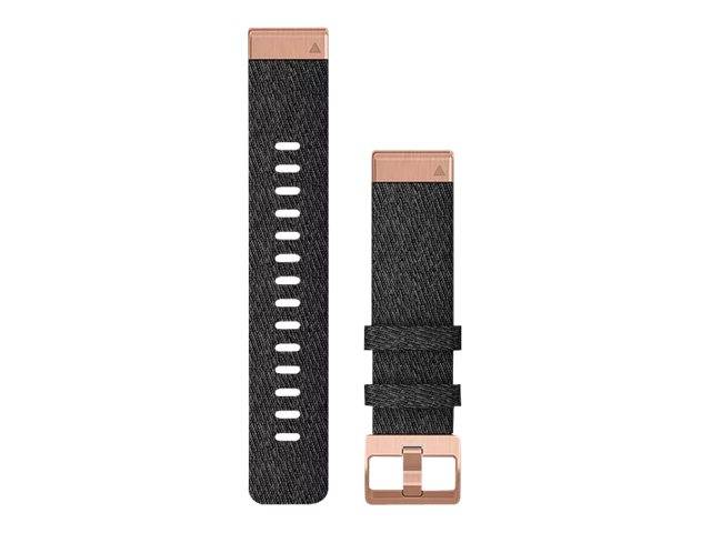 Garmin Cinturino In Nylon Quickfit 20mm, Heathered Black, Rose Gold-0