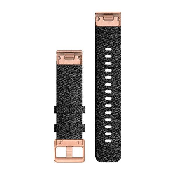 Garmin Cinturino In Nylon Quickfit 20mm, Heathered Black, Rose Gold-3