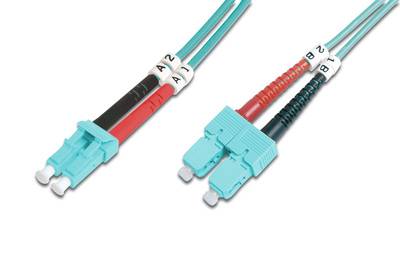 Digitus DK-2532-05/3 Fibra ottica Fibra ottica Cavo 5.00 m Turchese [1x Spina LC - 1x Spina SC] 50/125 µ Multimode OM3-5