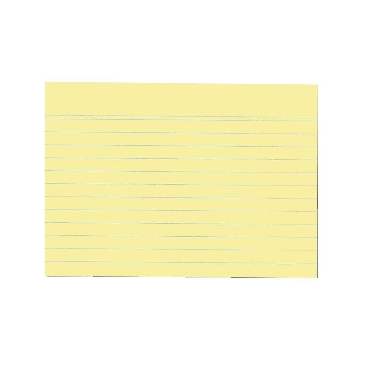 herlitz Karteikarten, DIN A6, liniert, gelb aus Papier, 170 g-qm, holzfrei, Linienfarbe: blau, doppelte (1150614)-4