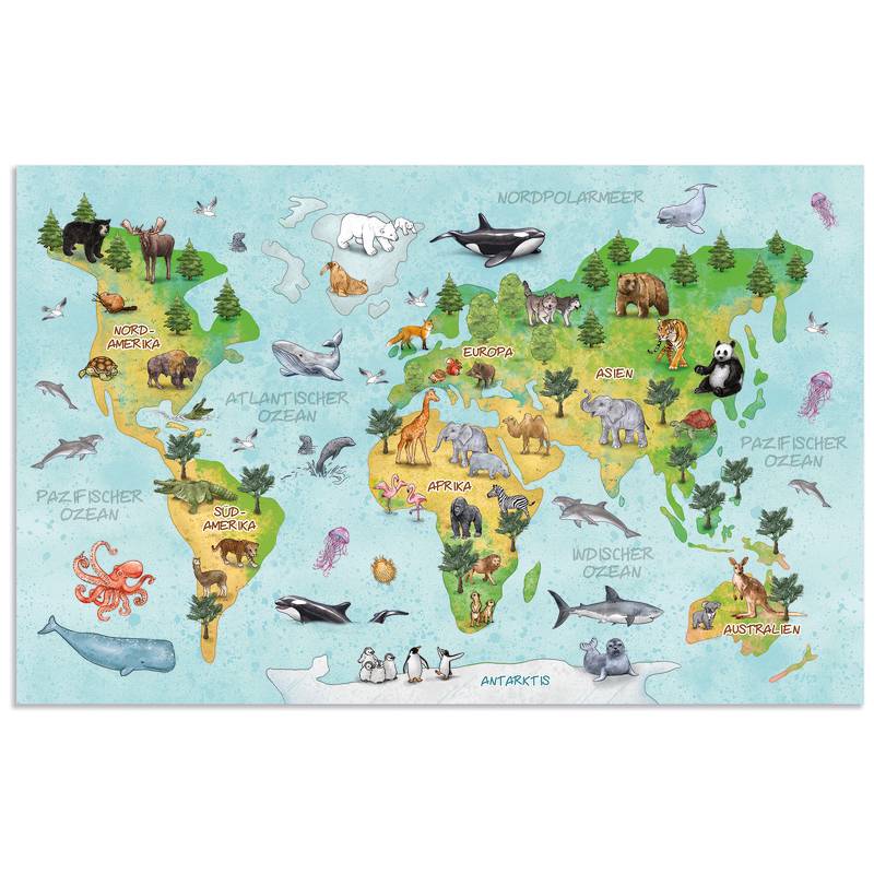 Blocco note HERMA "World Map" (L)550 x (A)350 mm superficie soft-touch stampato su entrambi i lati realizzato in robusto-0