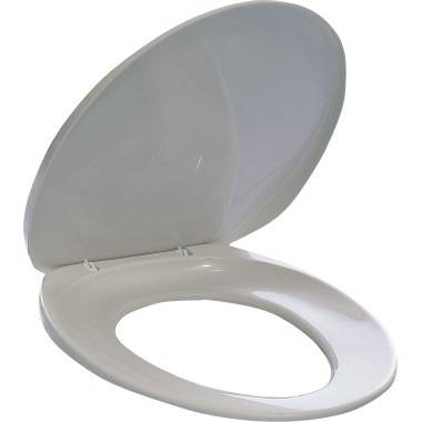 Sedile per WC - universale - PPL - distanza fori da 8,5 a 17,5 cm - bianco - Durable-0