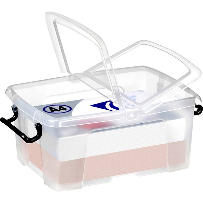 Contenitore con doppio coperchio in ppl 12 L Strata riciclabile impilabile trasparente - 2006710110-0