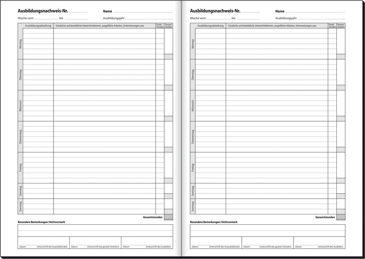 sigel Formularbuch "Ausbildungsnachweis", A4, 28 Blatt - für den Markt: D - 5 Stück (AW480)-1