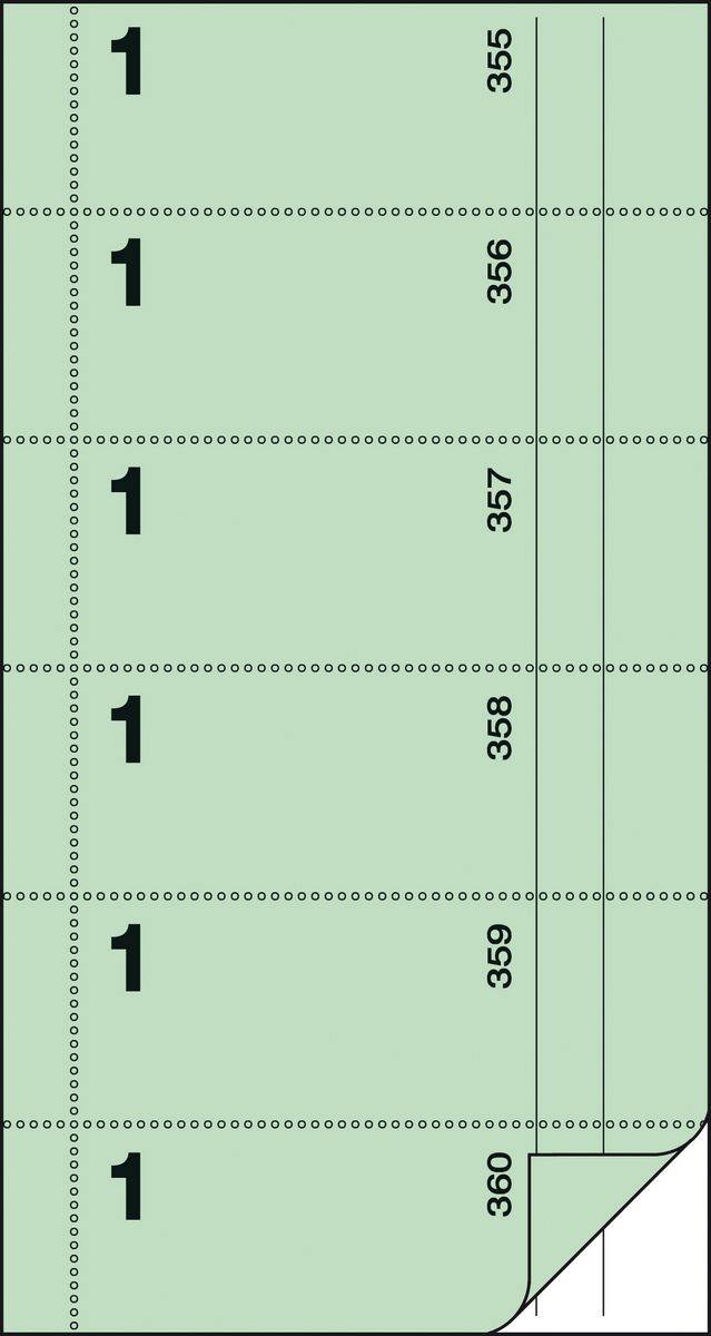 sigel Formularbuch "Bonbuch", Kellner-Nr. 1, hellgrün 105 x 200 mm, 360 Abrisse, mit Blaupapier, 2 x 60 Blatt (BO001)-2