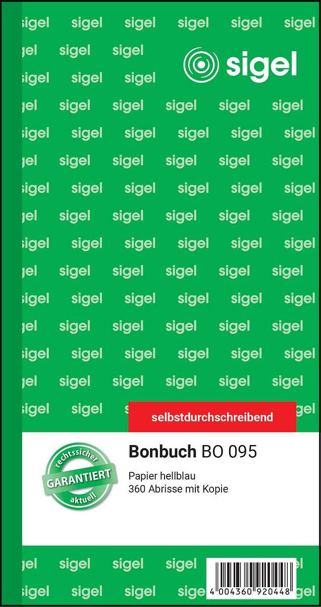 sigel Fomrularbuch "Bonbuch", 105 x 200 mm, SD, blau 360 Abrisse, selbstdurchschreibend, 2 x 60 Blatt (BO095)-1