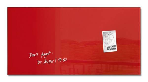 Sigel Glass-Magnett Board Artverum® 91,0 x 46,0 cm rosso