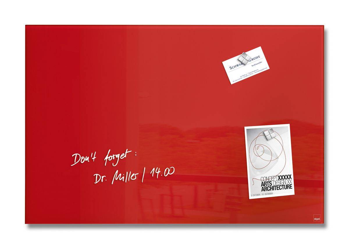 Pannello magnetico Sigel Glass Artverum® 60,0 x 40,0 cm rosso-0