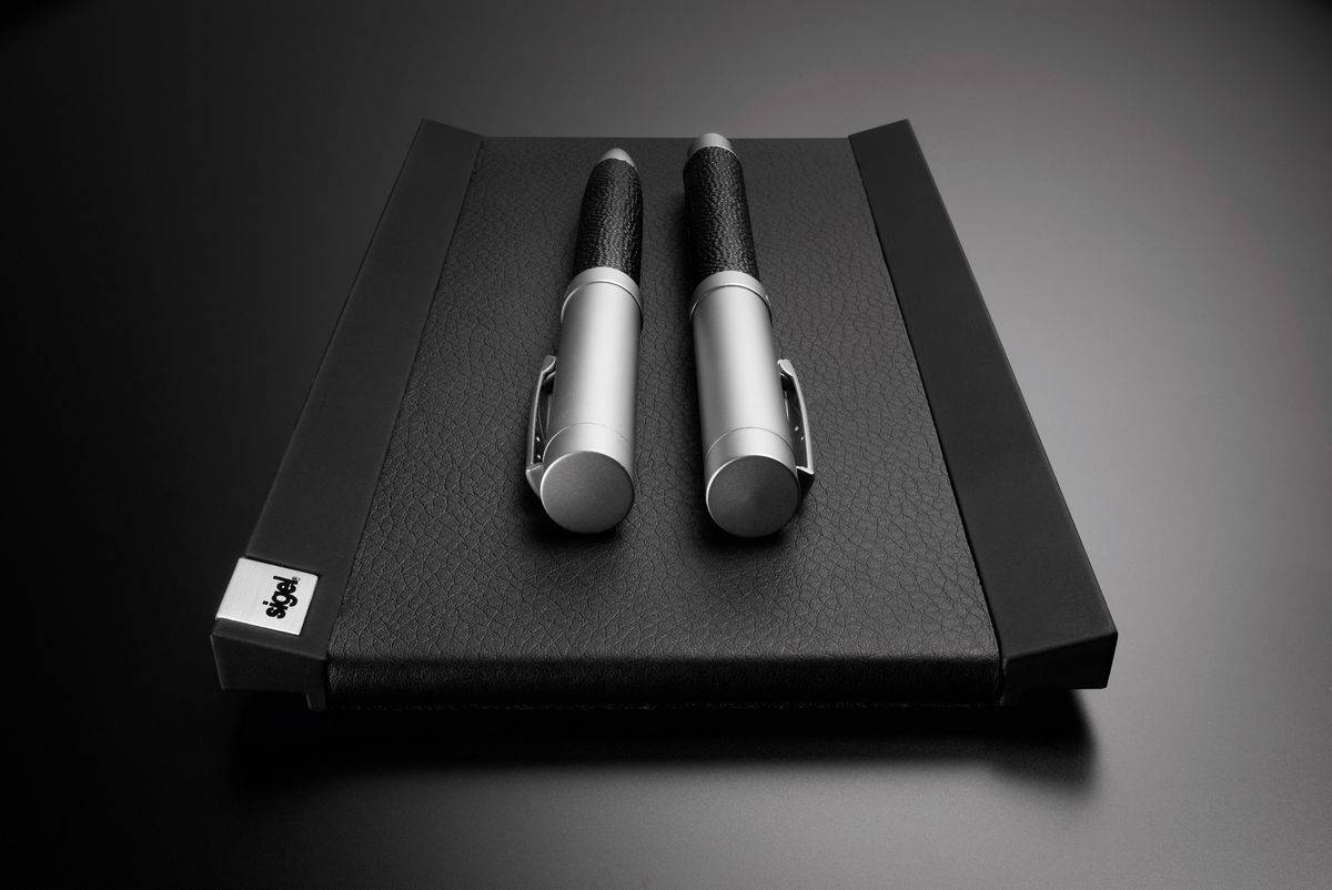 sigel Stifteschale cintano S, saphirschwarz aus Lederimitat, mit Soft-Touch Beschichtung (SA534)-2