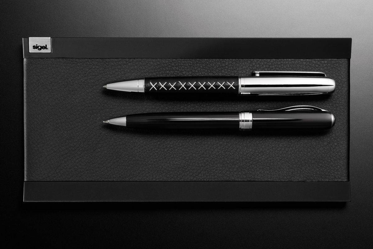 sigel Stifteschale cintano S, saphirschwarz aus Lederimitat, mit Soft-Touch Beschichtung (SA534)-3