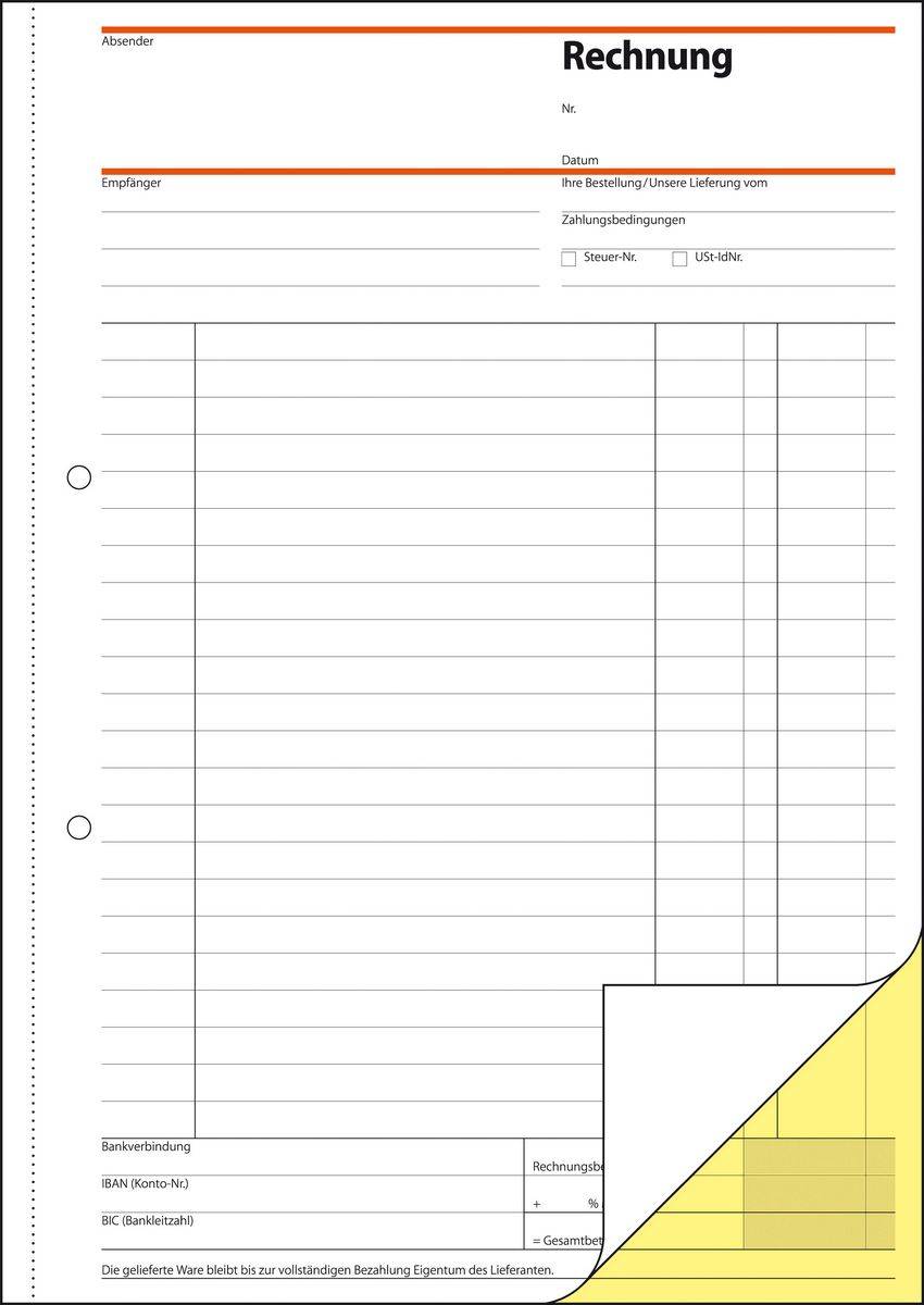 sigel Formularbuch "Rechnung", A4, 2 x 40 Blatt, SD - für den Markt: D (SD035)-2
