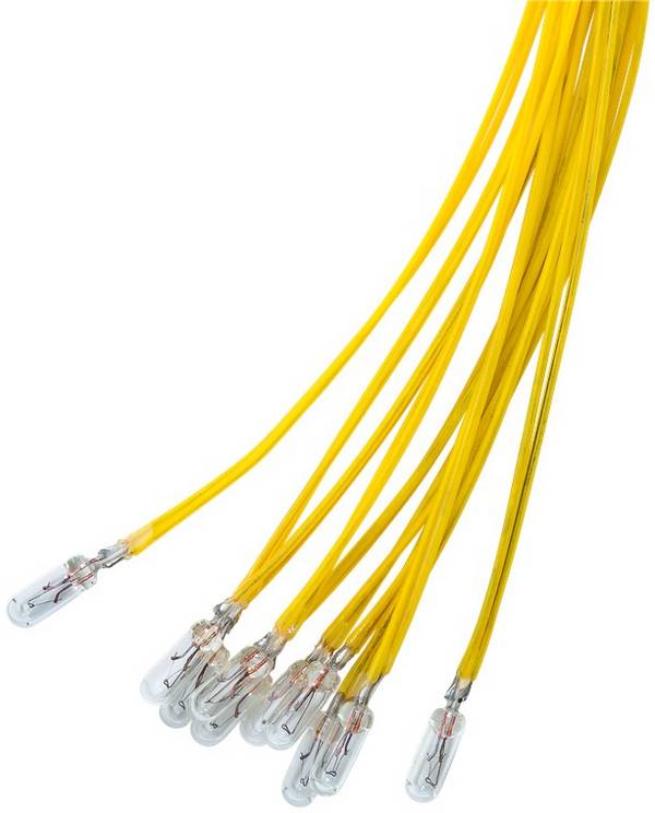 Goobay Lampadina subminiatura T1¼ precablata, 1,1 W 1.1 W giallo0,3 m cavo, 14 V (DC), 80 mA