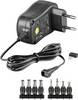 Goobay 53998 Alimentatore 3 V/DC, 4.5 V/DC, 5 V/DC, 6 V/DC, 7.5 V/DC, 9 V/DC, 12 V/DC 2.25 A 27 W Tensione di uscita regolabile, con spina euro, stabilizzato