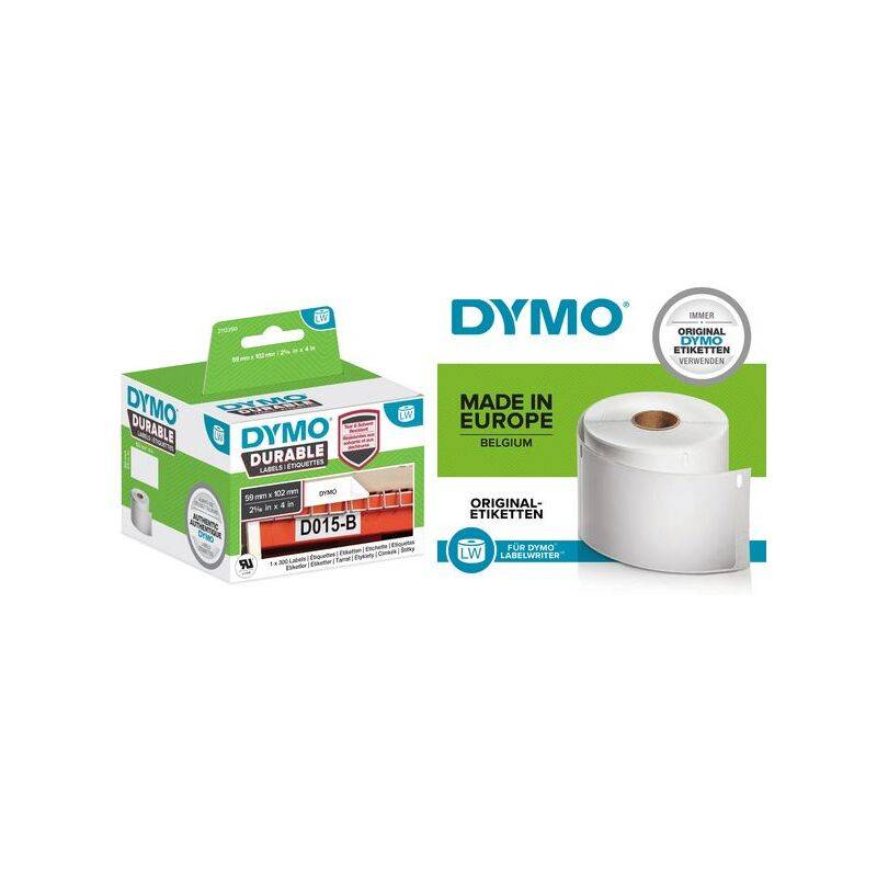 DYMO 2112284 etichetta per stampante Bianco Etichetta per stampante autoadesiva (LW DURABLE BARCODE 3/4 X 2-1/2 - [19MM-0