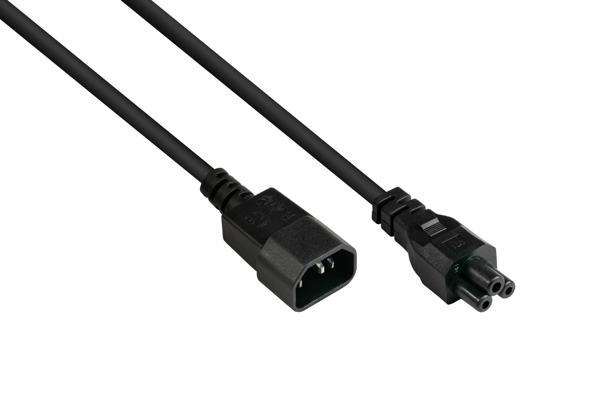 Alcasa P1405-S010 Stromkabel Schwarz 1 m C14-Koppler C5-Koppler (P1405-S010)-0