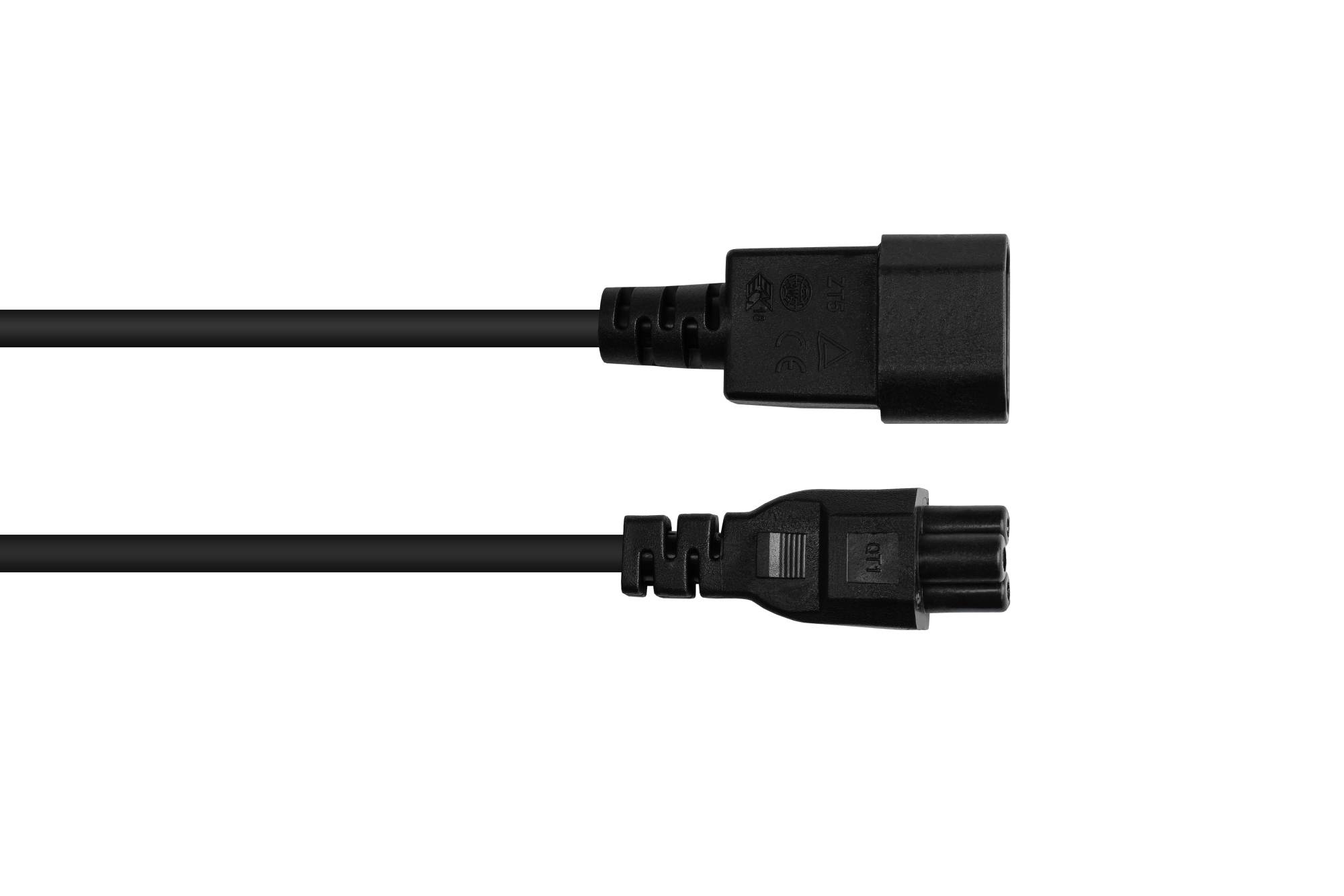 Alcasa P1405-S010 Stromkabel Schwarz 1 m C14-Koppler C5-Koppler (P1405-S010)-1