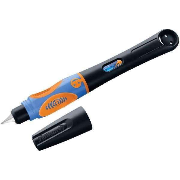 Pelikan griffix® Füller für Linkshänder - Neon Black - Schwarz - Kartuschenfüllsystem - Blau - Kunststoff - Edelstahl --0