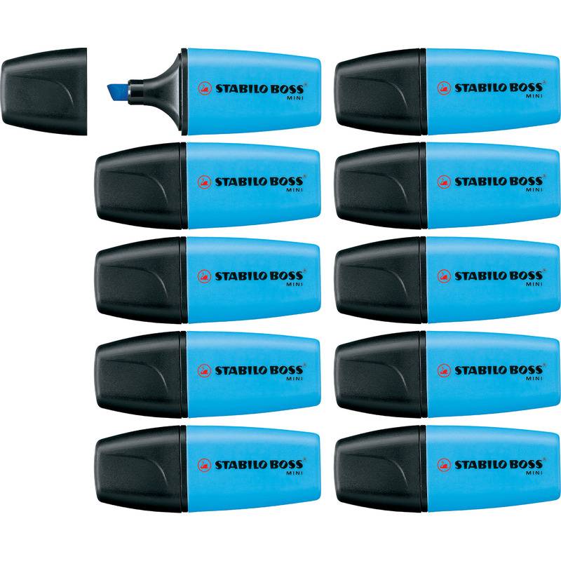 EVIDENZIATORE STABILO BOSS MINI AZZURRO (Conf.10)