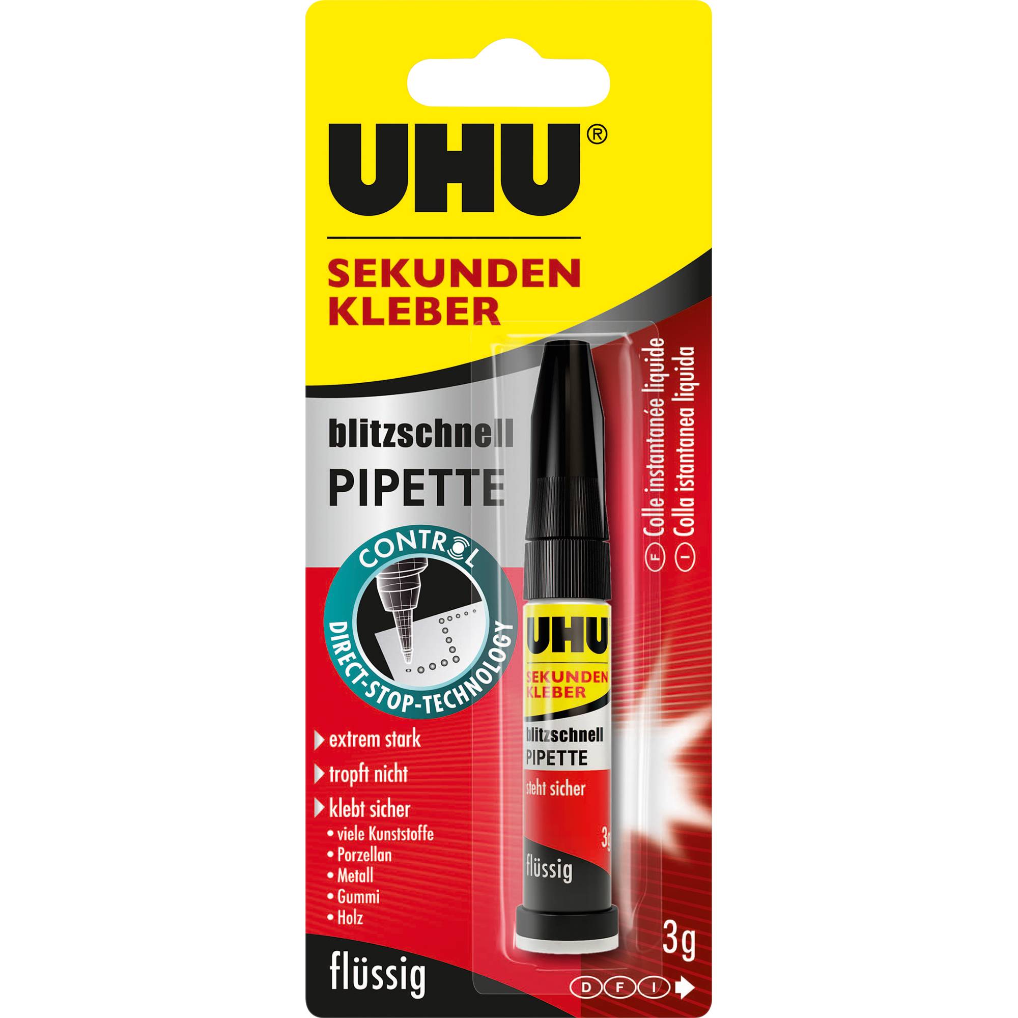 UHU blitzschnell PIPETTE Sekundenkleber 3,0 g-0
