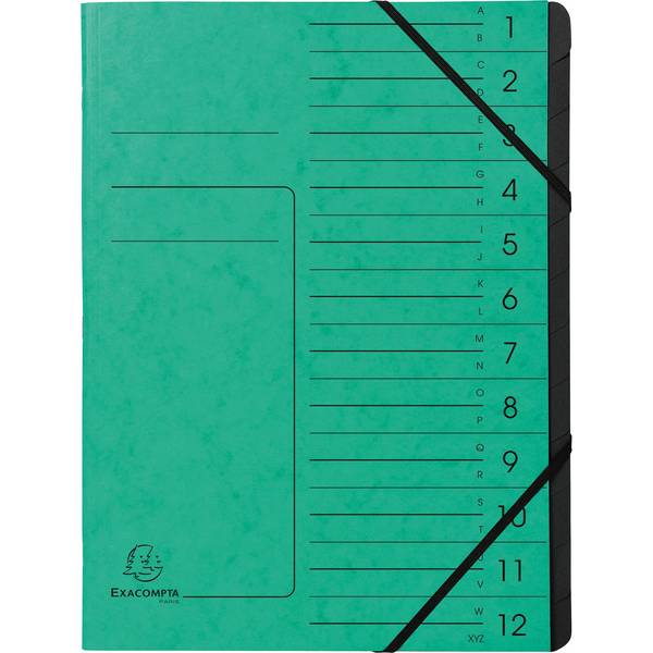 Cartelle ordini esacumpta DIN A4 12 volte verde