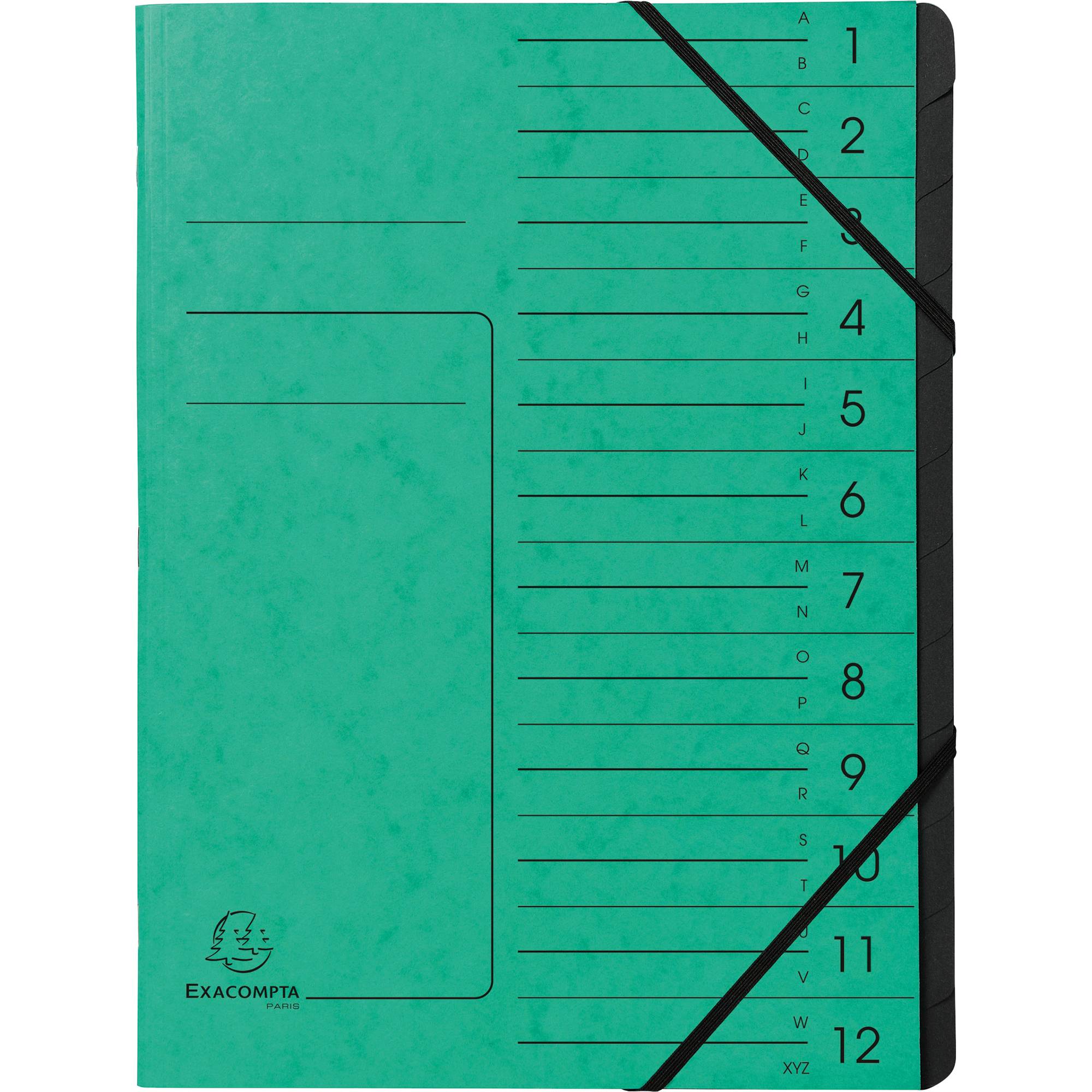 Cartelle ordini esacumpta DIN A4 12 volte verde-0