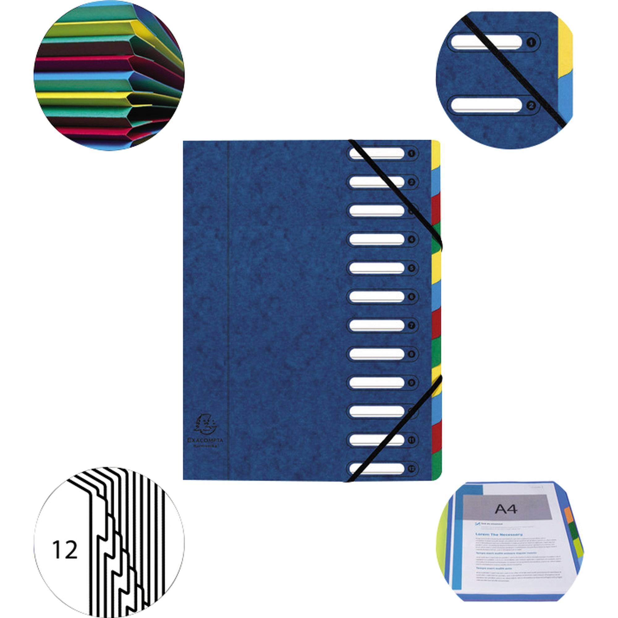 Exacompta 55122E intercalare Cartoncino Blu, Multicolore-1