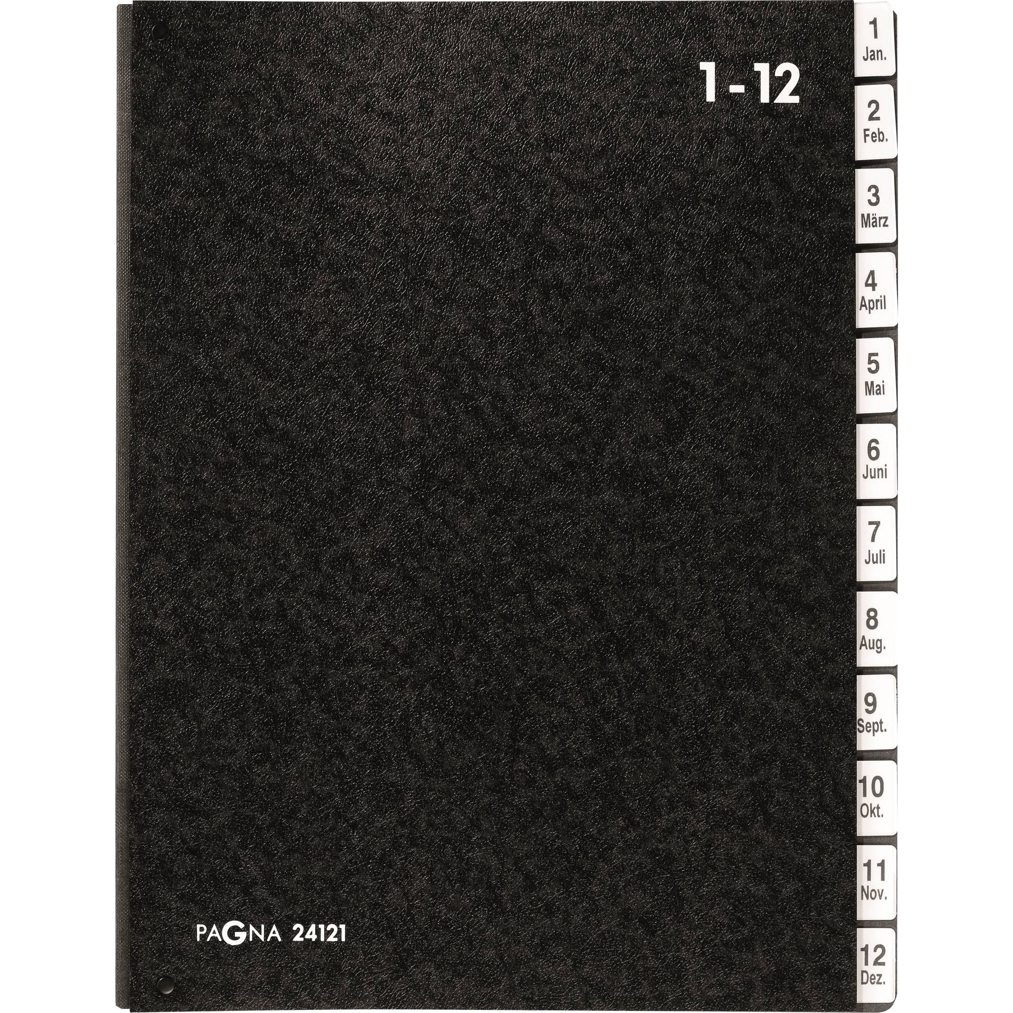 PAGNA 24121-04 Classic Cellulosa spessa Nero DIN A4 Numero scomparti: 12 1-12, Genn.-Dic.-1