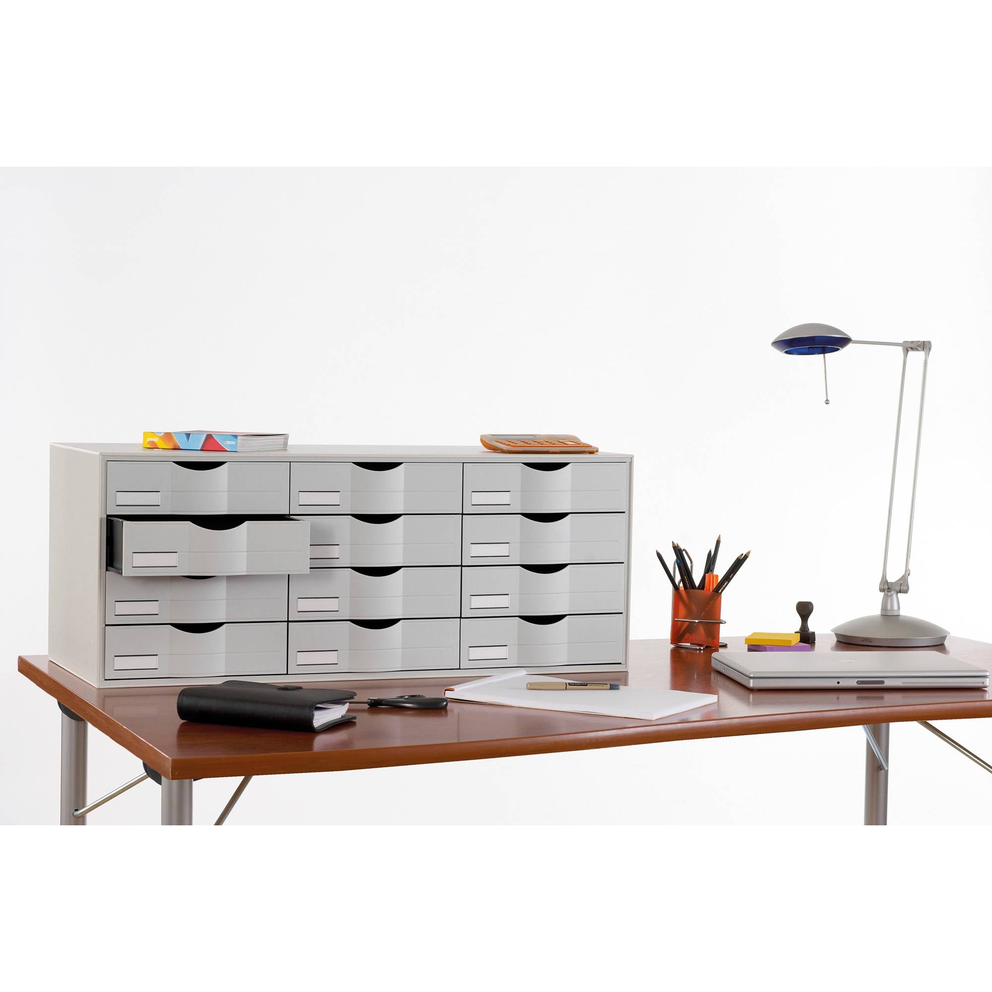 Paperflow Sortierstation 9H444L2.02 85,7x32,9x34,2cm 12Fächer grau (9H444L2.02)-1