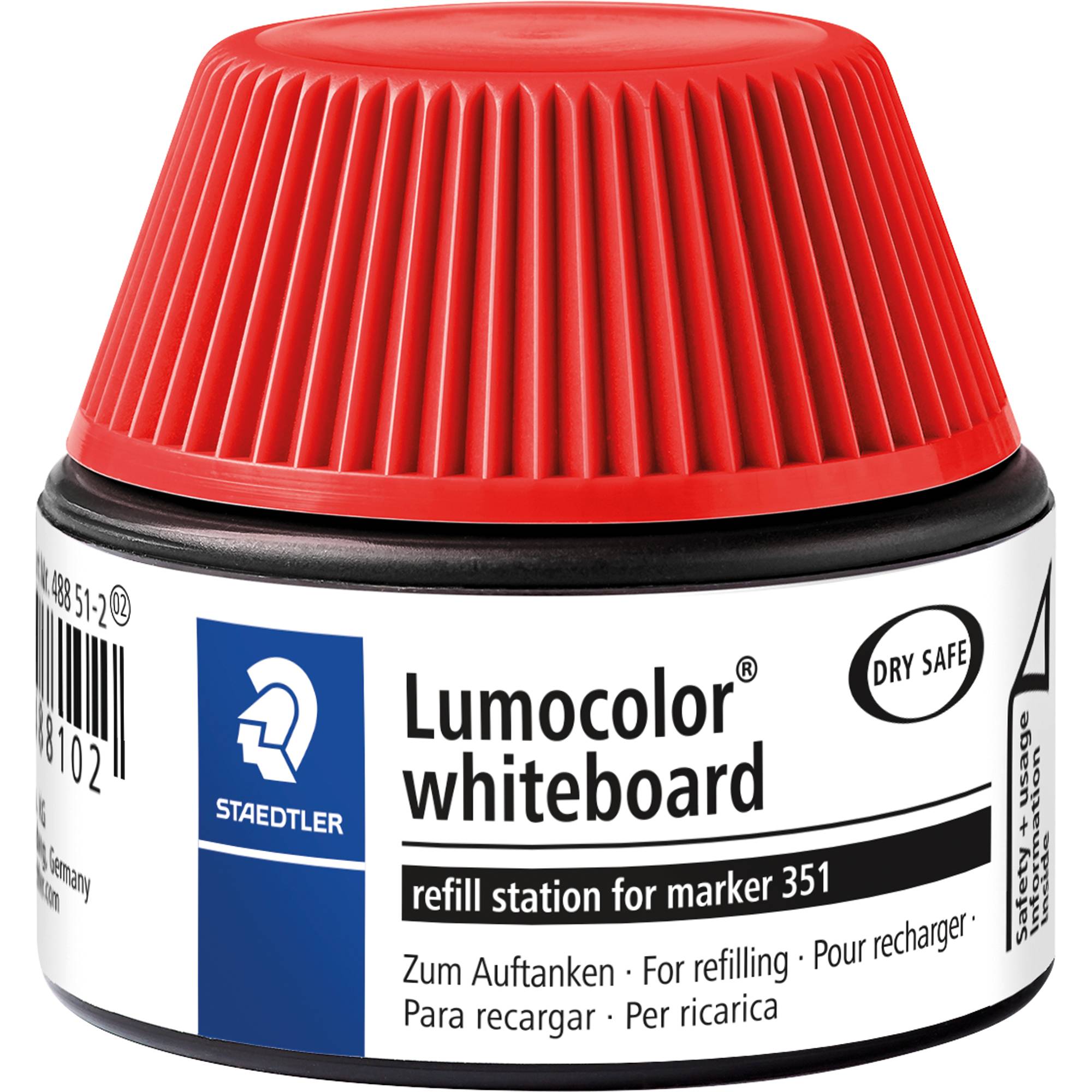 STAEDTLER Lumocolor Refill-Station 488 51, rot Tankstelle zum Nachfüllen von Whiteboard-Marker 351 - 351B (488 51-2)-0