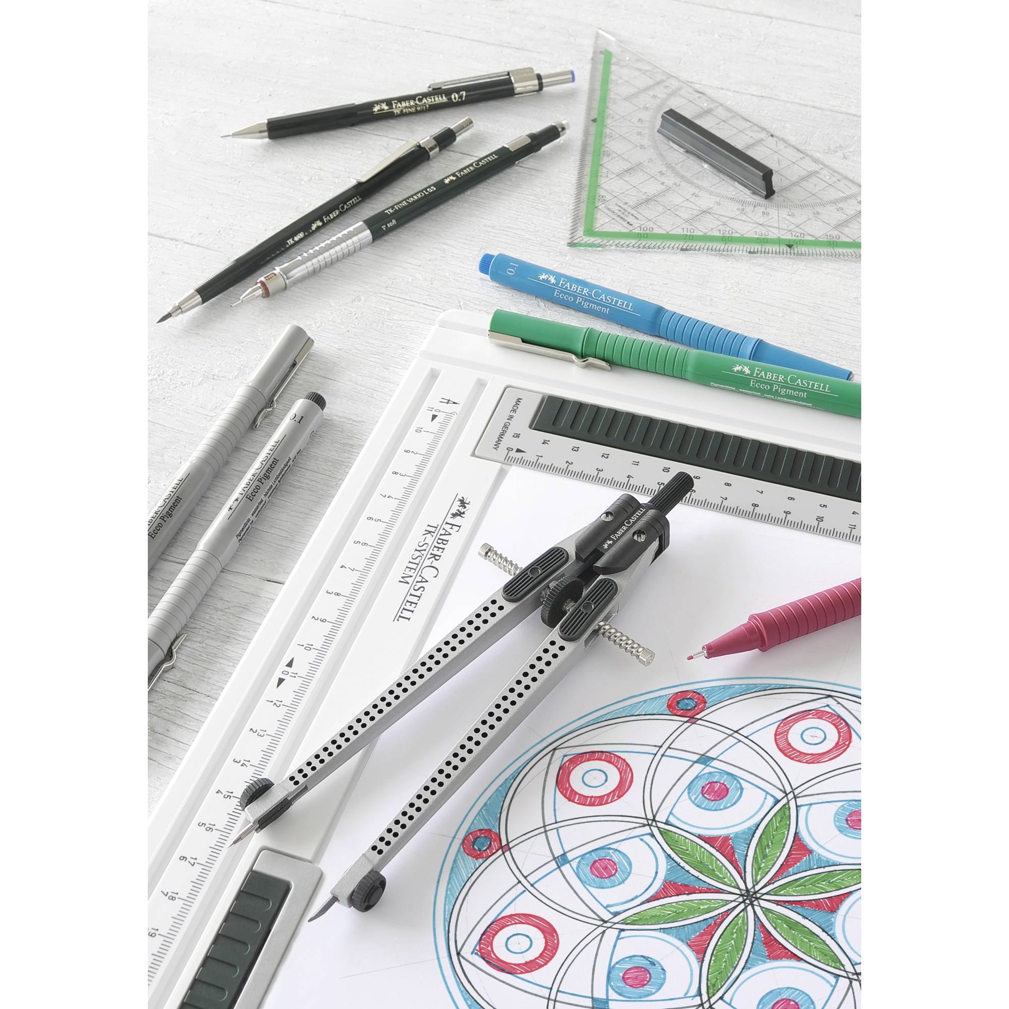 Compasso Balaustrone Grip Faber Castell - 174472 (Argento)-3