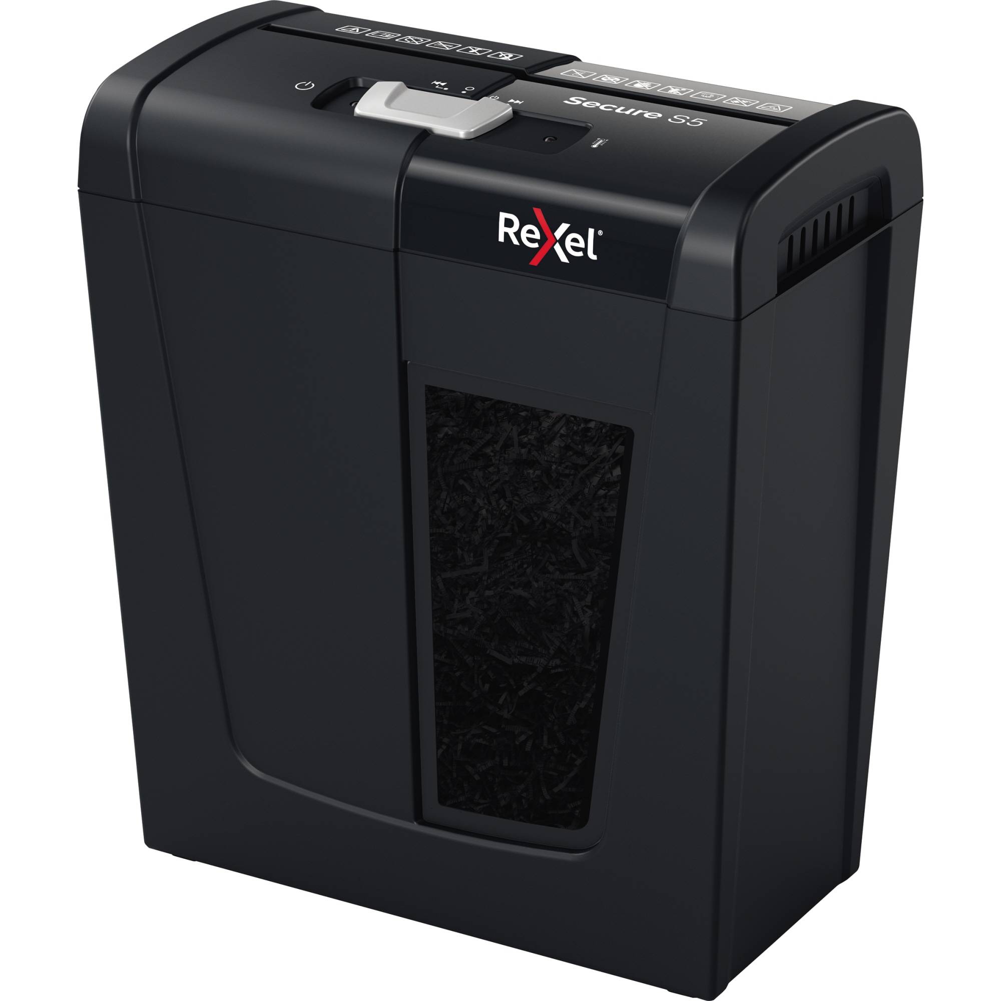 Rexel Secure S5 distruggi documenti Taglio a striscia 70 dB Nero-0