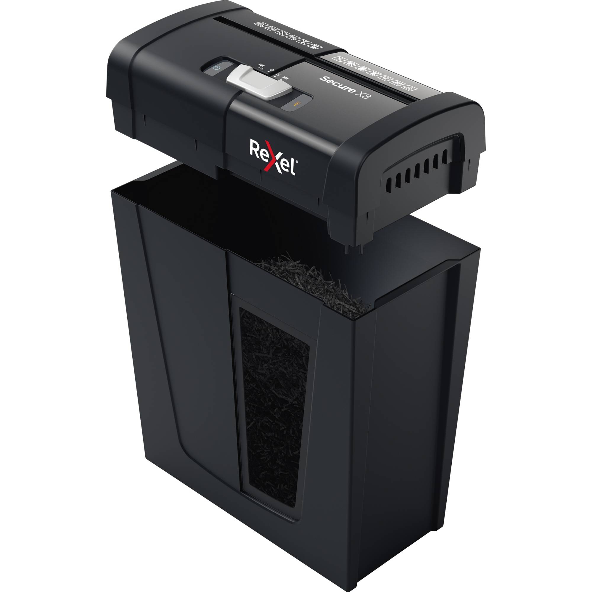 Rexel secure x8 distruggidocumenti a frammeneto capacita` 8 fogli cestino 14 lt nero-2