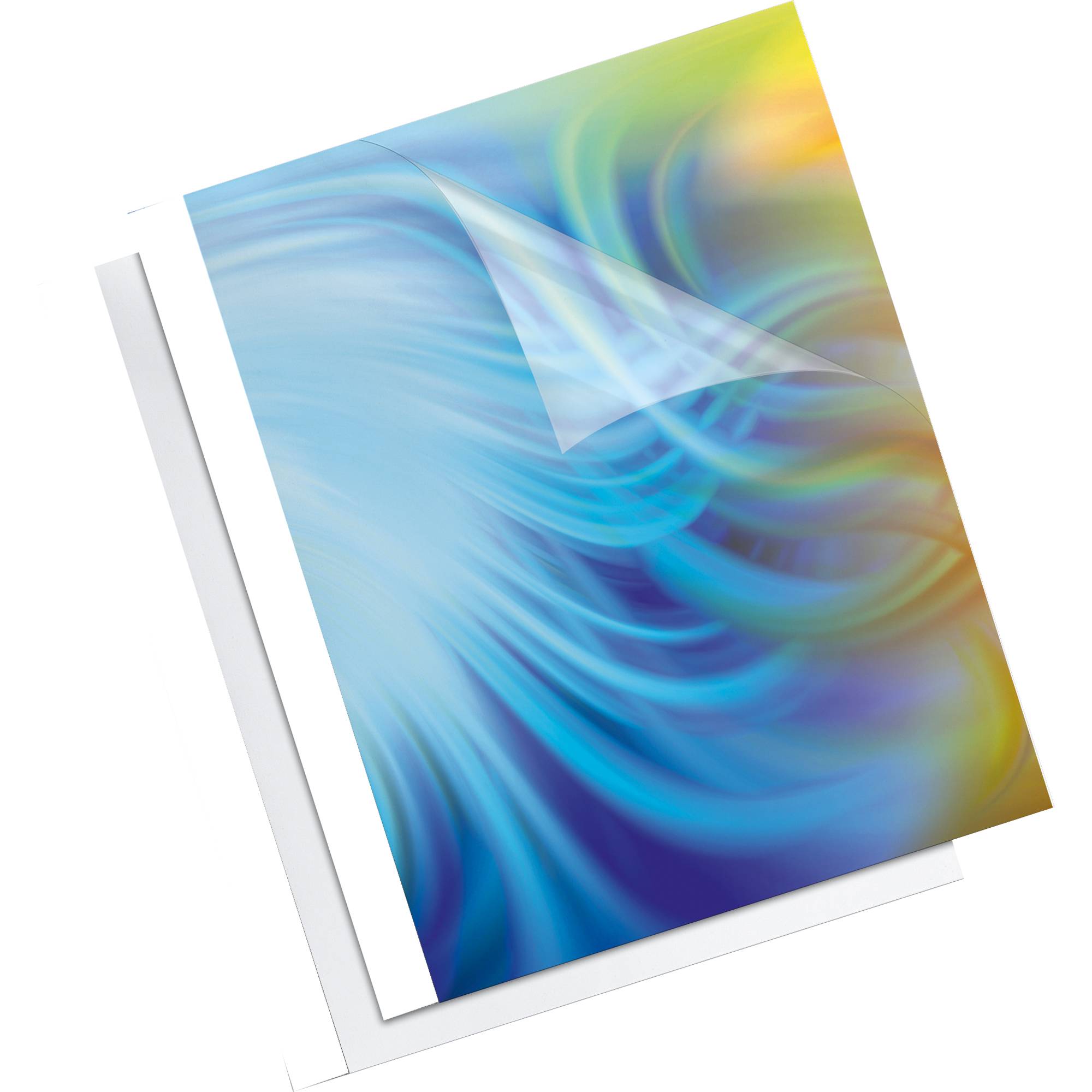 Fellowes 5391401 cartellina A4 Plastica Trasparente, Bianco 100 pz (Fellowes 5391401 Gloss 10mm Thermal Cover)-0