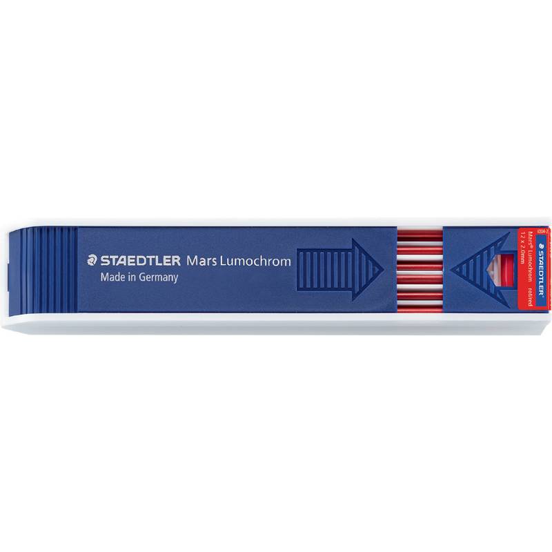STAEDTLER Zeichenmine Mars Lumochrom, rot Minenstärke: 2 mm, 130 mm lang, für alle herkömmlichen - 1 Stück (204-2)-0