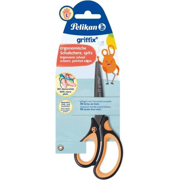 Forbici Pelikan Forbici Pelikan LH tg 1pz 14 cm nero-arancione