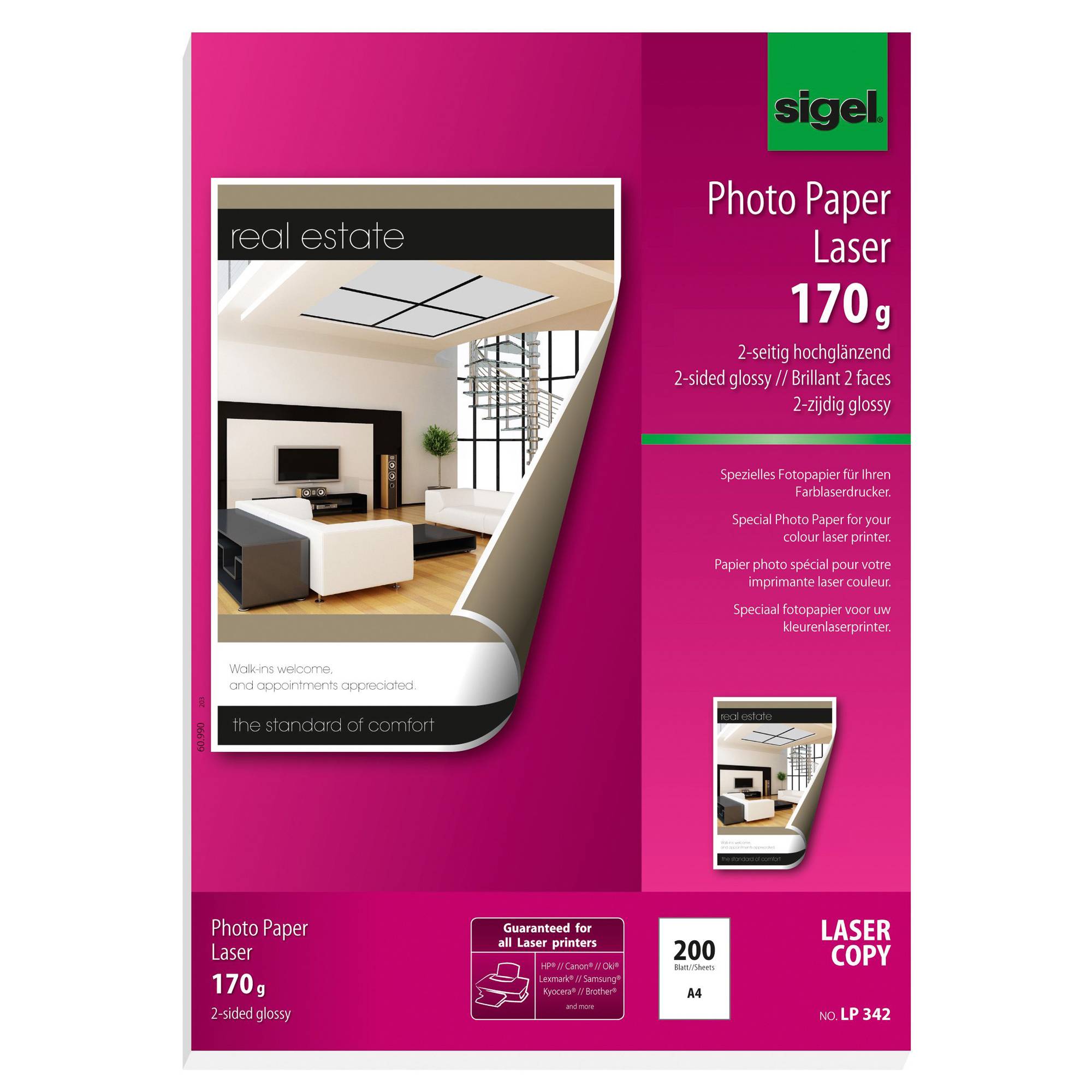 SIGEL POTO POTO LASER DIN A4 SHINY 170 G/M²