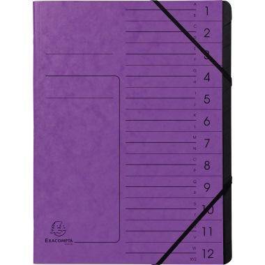 Cartelle Exacompta Cartelle Exacompta A4, vt, 12 pieghe DIN A4 12 pieghe viola-0