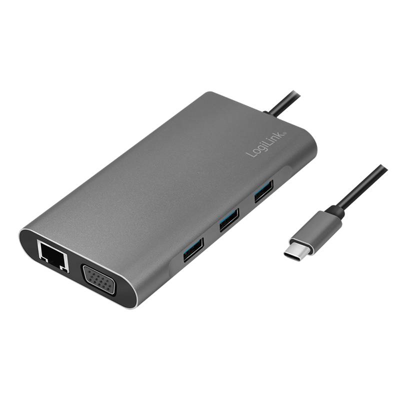 LogiLink UA0383 replicatore di porte e docking station per laptop Cablato USB 3.2 Gen 1 [3.1 Gen 1] Type-C Argento (UA03-2