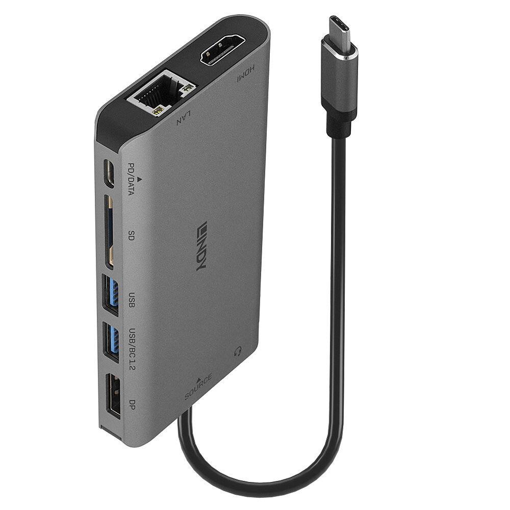 LINDY DST-MINI XT, MINI DOCKING STATION PER LAPTOPUSB-C CON SUPPORTO 4K SU SINGOLO DISPLAY O FHD SU-1