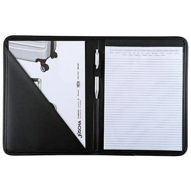 Jüscha SAVONA - Präsentationsmappe - A4 - Leder - Schwarz - Visitenkarte - Papier - Mittelschnalle (30099)-1