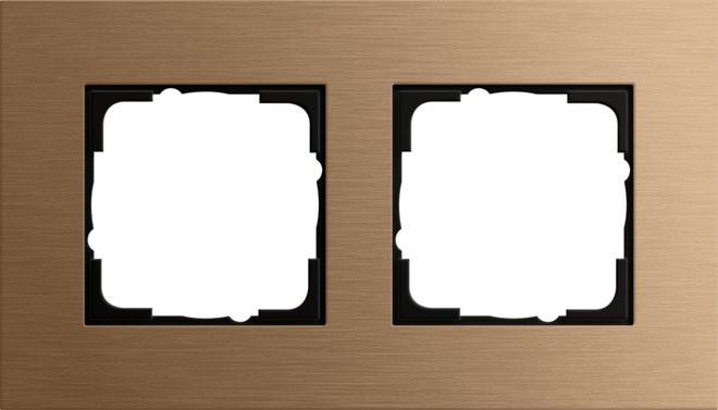 GIRA 021238 Abdeckrahmen 2f Gira Esprit Bronze (021238)-0
