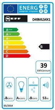 Neff D49ML54X1 cappa aspirante Semintegrato (semincassato) Acciaio inox 395 m³/h-1