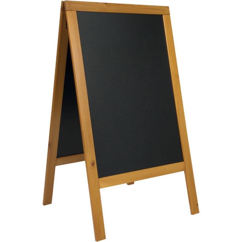 Lavagna Sandwich - cavalletto Teak - 69x125 cm - Securit-0