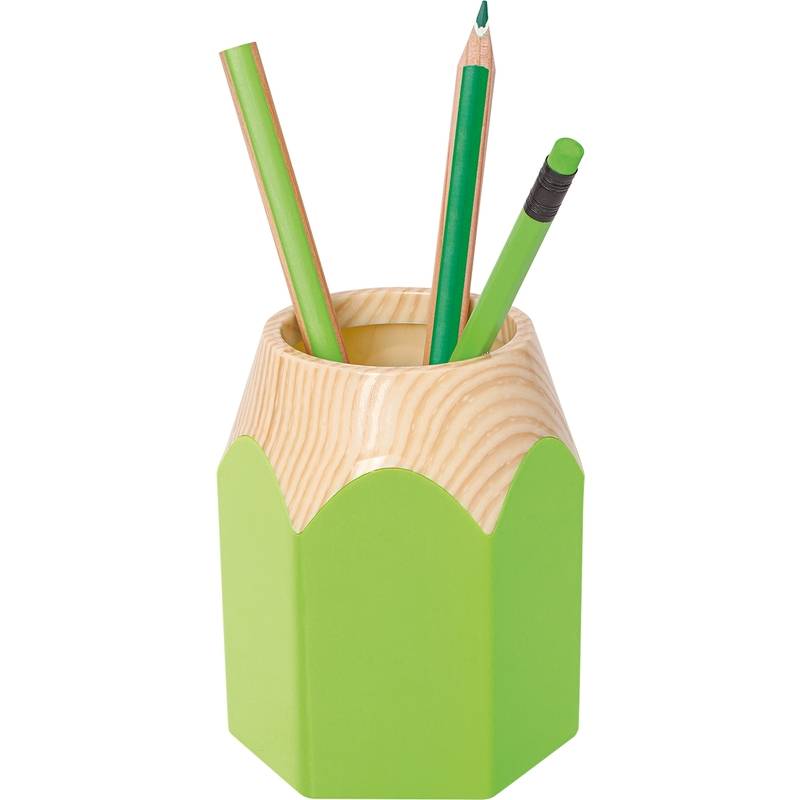 WEDO Stifteköcher "PENCIL", aus Kunststoff, apfelgrün in Form einer Buntstiftspitze, Lieferung im Karton, - 1 Stück (245
